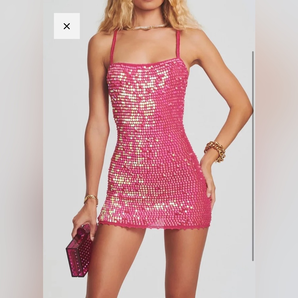 Retrofete pink sequin crotchety dress